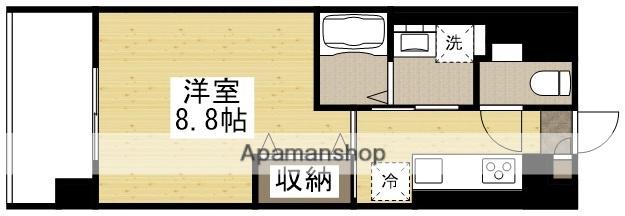 ルネス武富Ⅱ(1K/1階)の間取り写真