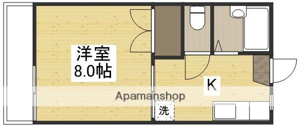 ドエル津島(1K/2階)の間取り写真