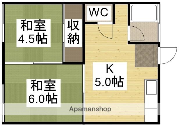 伸和コーポ 2号(2K/2階)の間取り写真