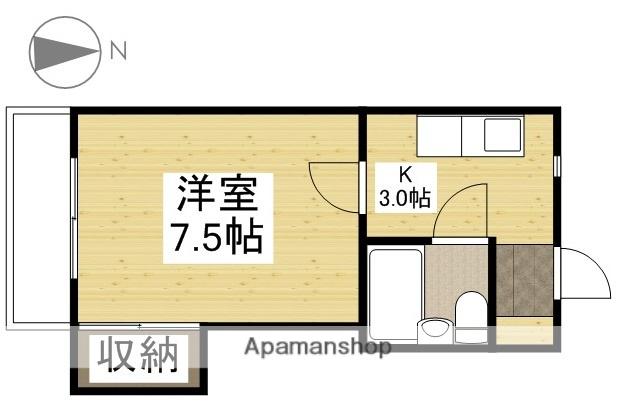ナーズ南(1K/2階)の間取り写真