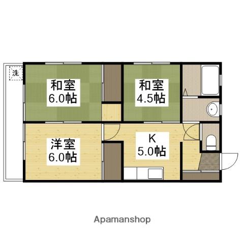 坂井ビル(3K/2階)の間取り写真