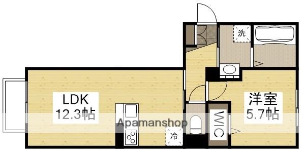 ハートフル新保(1LDK/1階)の間取り写真