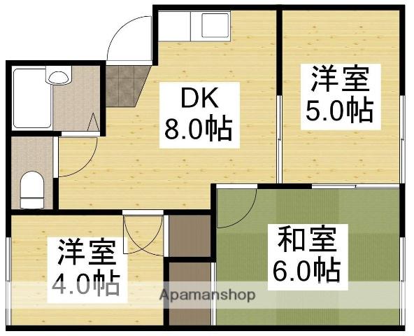 カーサ新屋敷 A(3DK/2階)の間取り写真