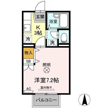 デスペガールⅡ(1K/2階)の間取り写真