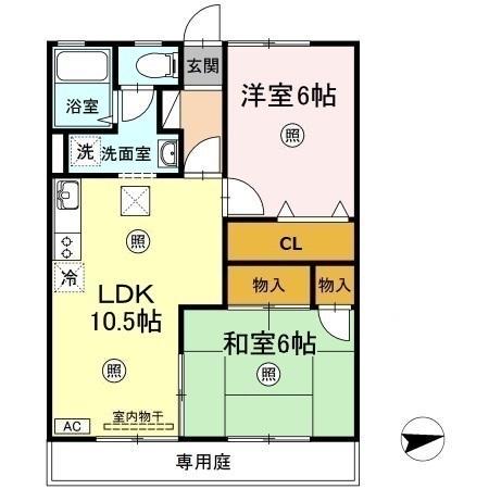 ディアコート(2LDK/1階)の間取り写真