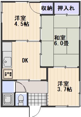 岡山電軌東山本線 東山・おかでんミュージアム駅駅 徒歩65分 1階建 築46年(3DK)の間取り写真