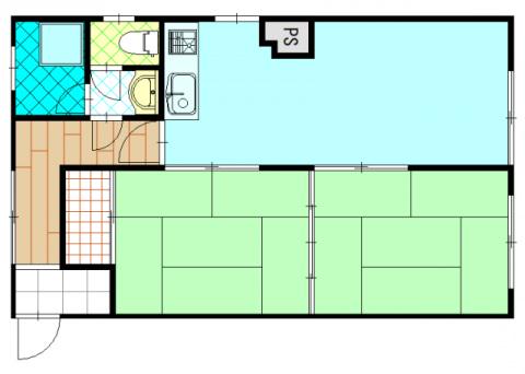 山陽ビル(2LDK/2階)の間取り写真