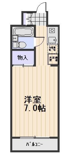 オークタウンマンション(ワンルーム/2階)の間取り写真