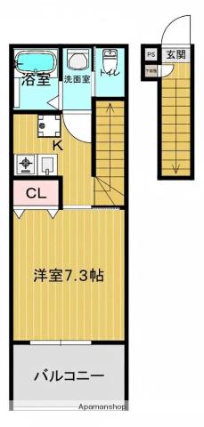 ONWARD(1K/2階)の間取り写真