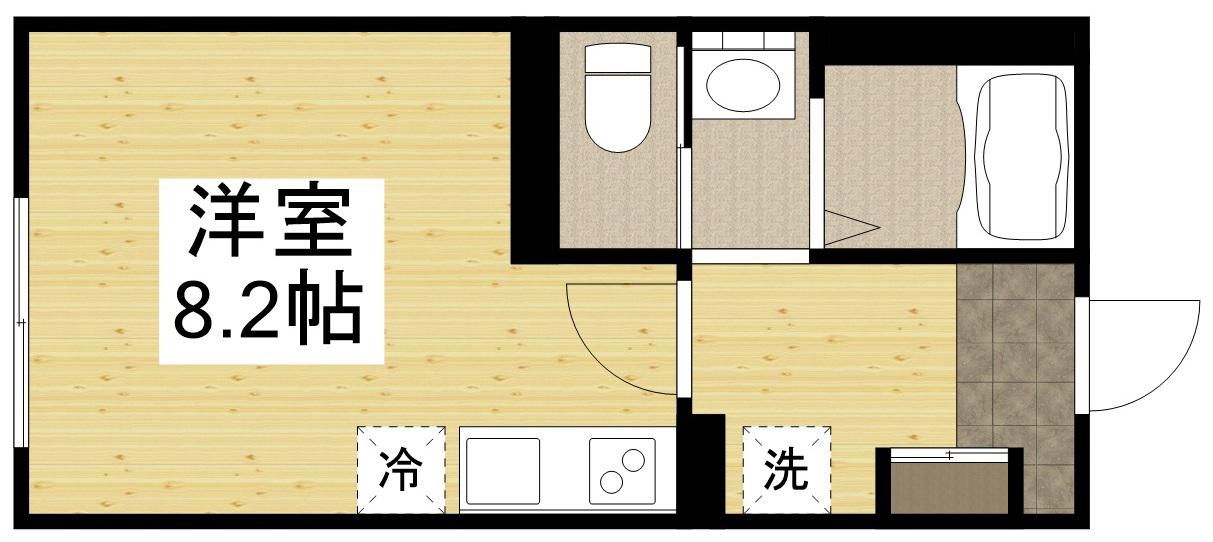 グランメゾン学南(ワンルーム/1階)の間取り写真