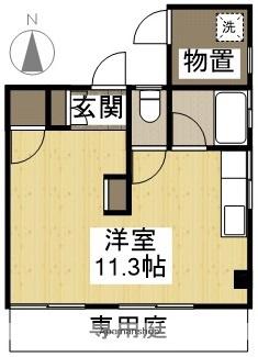 コーポ小宮山(ワンルーム/1階)の間取り写真