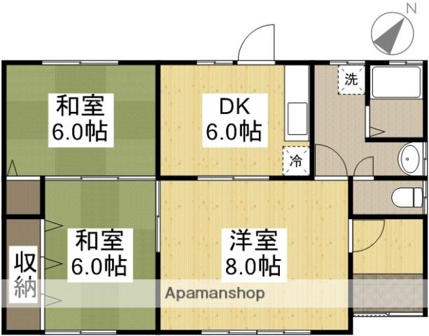 宇野線 八浜駅 徒歩24分 1階建 築29年(3DK)の間取り写真