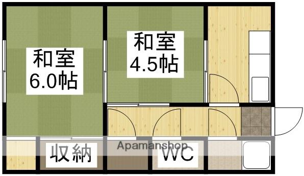 新岡南ハイツ(2DK/1階)の間取り写真