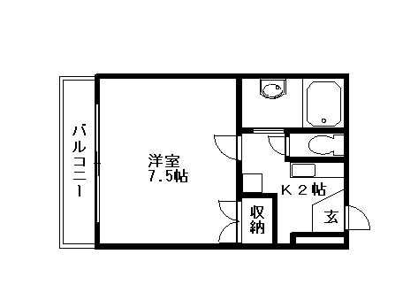 セントフォレスト後楽園(1K/3階)の間取り写真