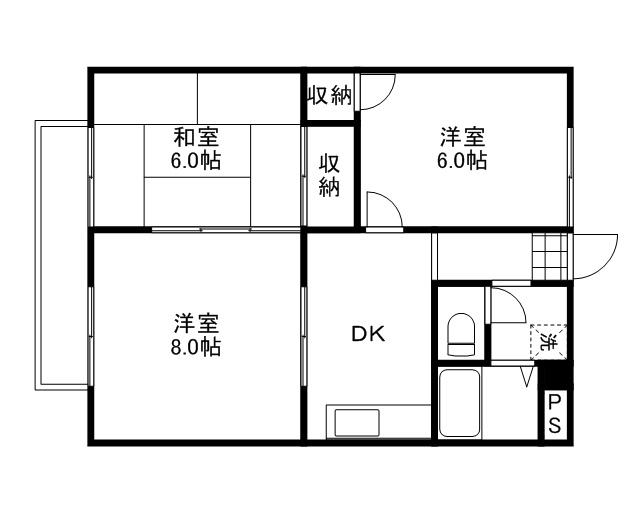 エステートIMA(3K/1階)の間取り写真