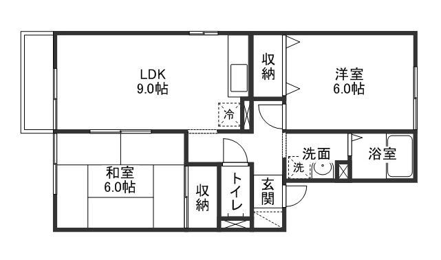 セジュール静(2DK/1階)の間取り写真