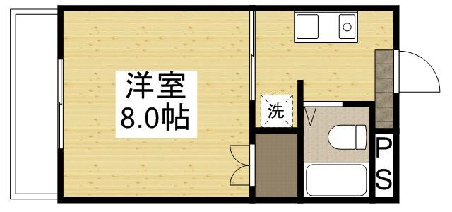 アスカ富町(1K/2階)の間取り写真