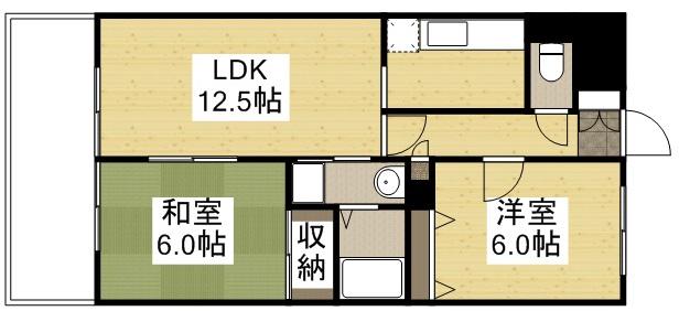 パラッツォ操明(2LDK/1階)の間取り写真