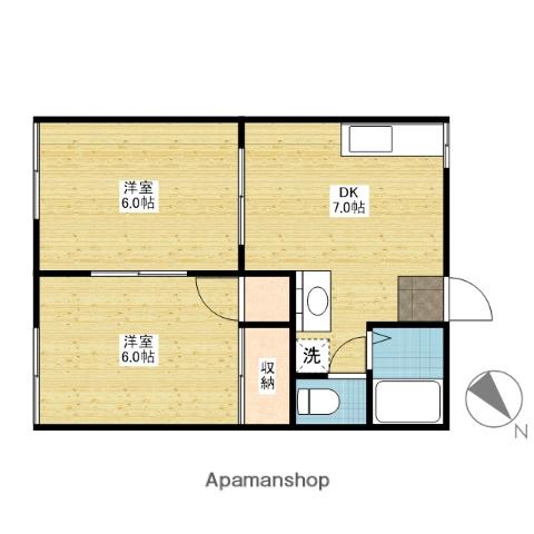 サンコープ(2DK/1階)の間取り写真