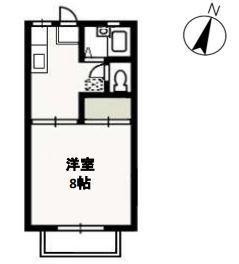メゾンソレイユ(1K/2階)の間取り写真