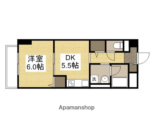 パルロイヤル東島田(1DK/3階)の間取り写真