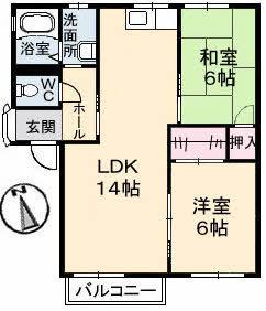 アメニティ中野(2LDK/1階)の間取り写真