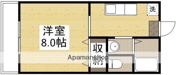 コーポ花水木(1DK/1階)の間取り写真