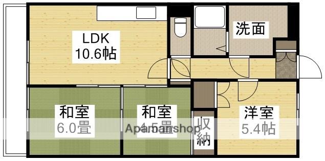 ネクスト倉田 西館(3LDK/5階)の間取り写真