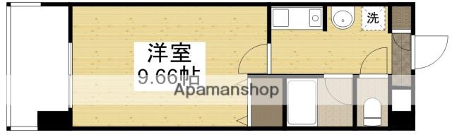 コーポラス伊福(1K/6階)の間取り写真