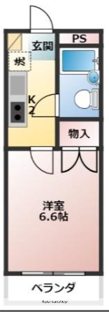 パークプレイス今8(1K/1階)の間取り写真