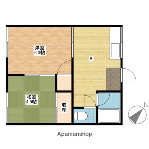 清水コーポA(2K/2階)の間取り写真