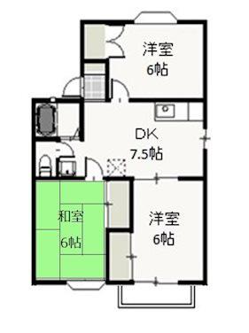 ファミーユ竹原D(3DK/2階)の間取り写真