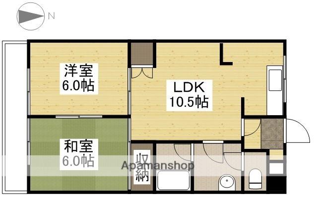 ウッディハイツ(2LDK/4階)の間取り写真