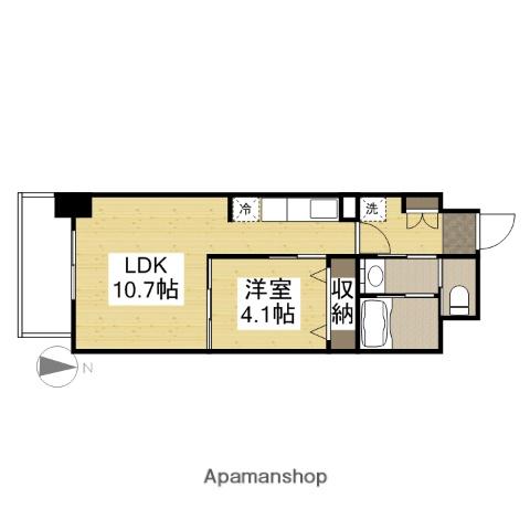 STUDIO昭和町(1LDK/10階)の間取り写真