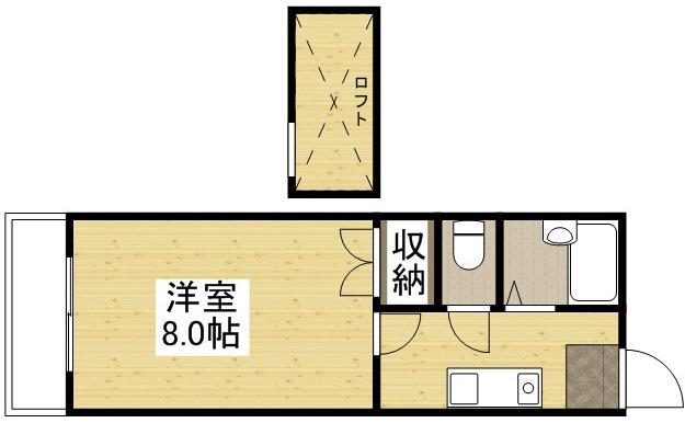 プレアール高島新屋敷(1K/2階)の間取り写真