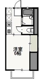 ディナ東岡山(1K/2階)の間取り写真
