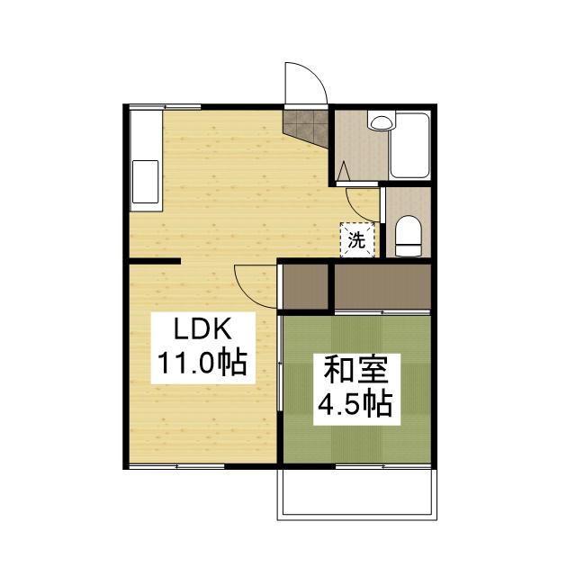 プランドール高屋(1LDK/2階)の間取り写真