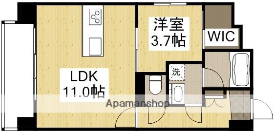 ルミエール岡山駅西口(1LDK/3階)の間取り写真