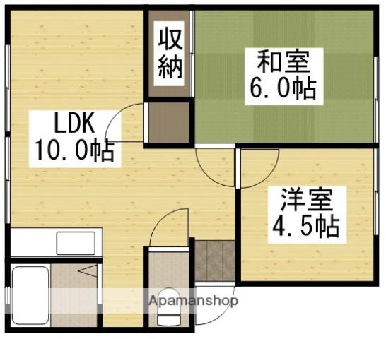 ファミール・トモ(2LDK/1階)の間取り写真