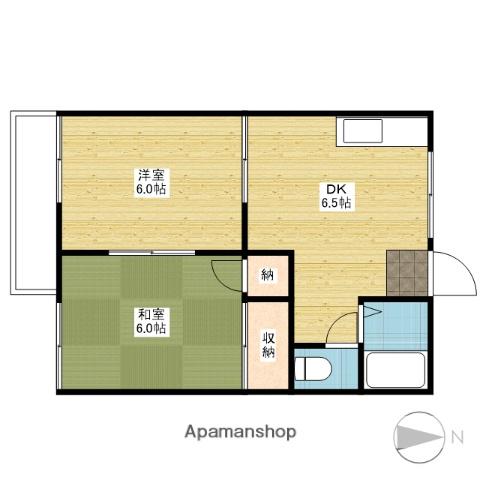 セブンス青江A(2DK/1階)の間取り写真