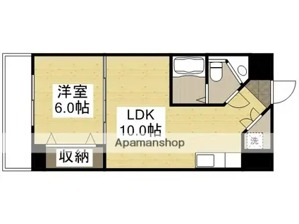 マンションニューヨーク医大東(1LDK/6階)の間取り写真
