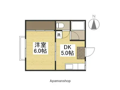 コーポ下伊福(1DK/2階)の間取り写真