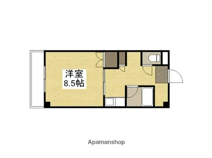 Fマンション(1K/3階)の間取り写真