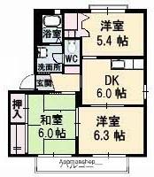 シャーメゾン大福A(3DK/2階)の間取り写真