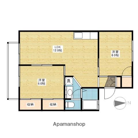 エステートSAKI C棟(2LDK/2階)の間取り写真