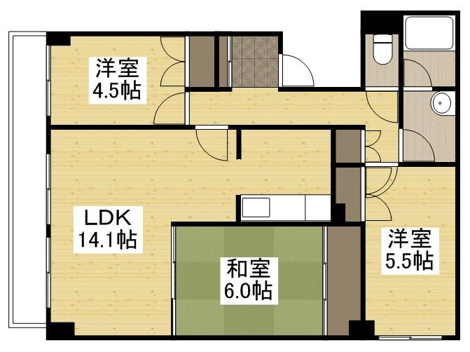 カサ・グランデ(3LDK/5階)の間取り写真