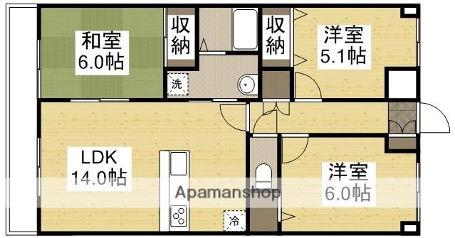 ルネス下中野マンション(3LDK/3階)の間取り写真