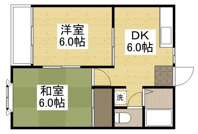 ジュエル洲崎(2DK/3階)の間取り写真