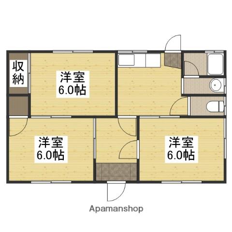 山陽本線 北長瀬駅 徒歩24分 1階建 築42年(3K)の間取り写真