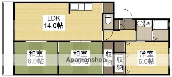 サバーヴ西坂(3LDK/3階)の間取り写真